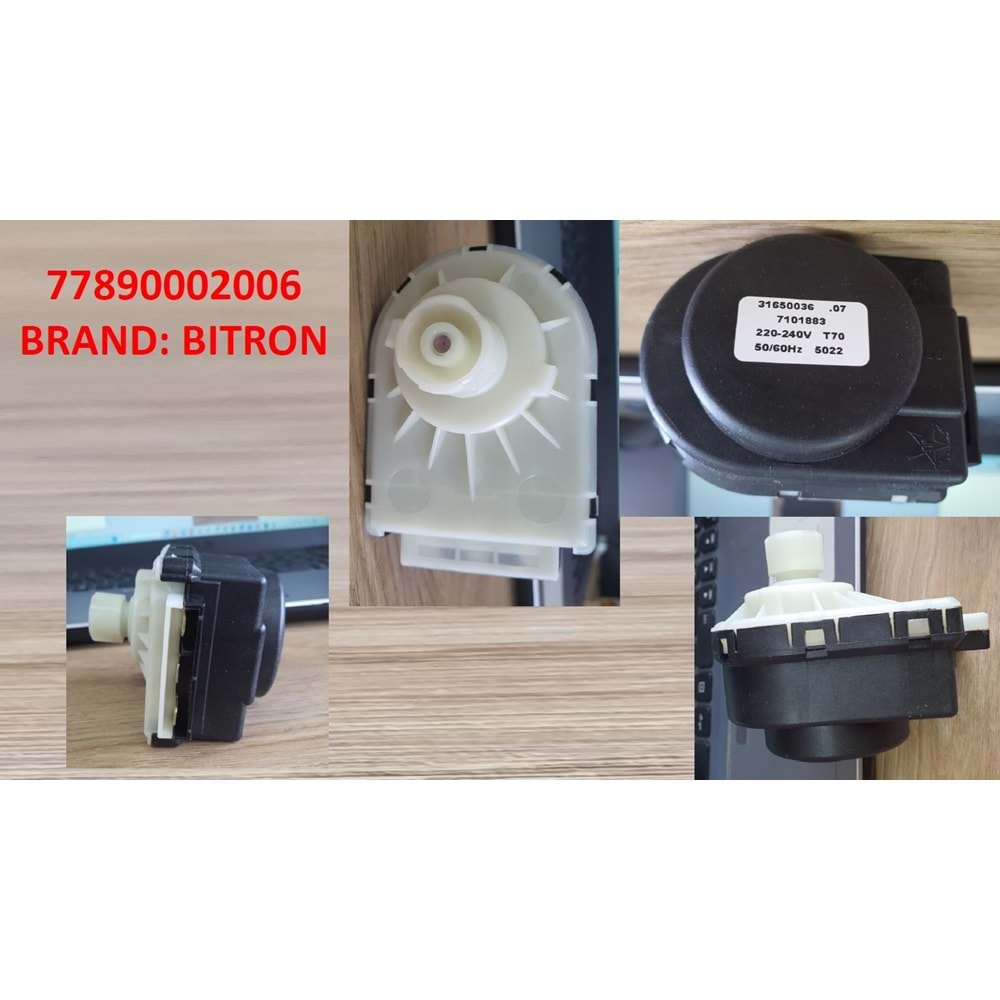 STEP MOTOR BITRON ELBI 7,50MM BAYMAK SİYAH BEYAZ 220V 31650036