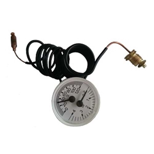 PAKKENS TERMOMANOMETRE DEMİRDÖKÜM ADEN IMMERGAS Ø40MM, G1/4