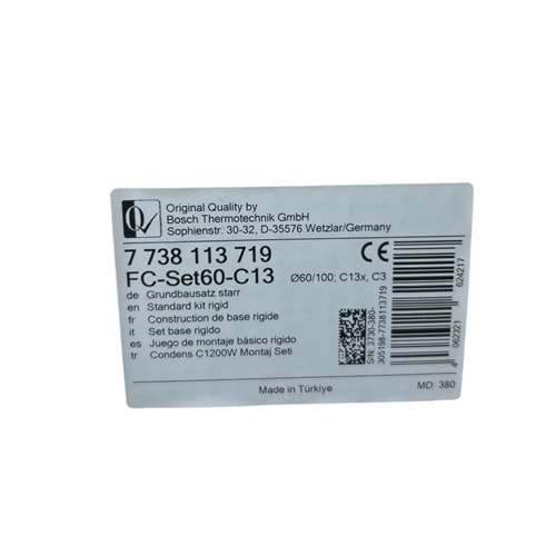 YATAY BACA SETİ BOSCH CONDENS C1200W Ø60/100 ORIGINAL FC-SET60-C13