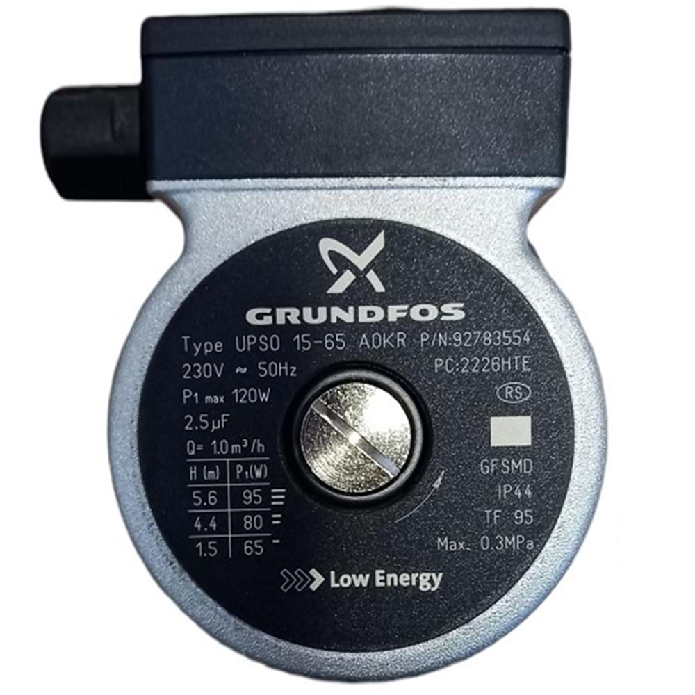 GRUNDFOS SİRK. POMPASI UPS 15-65 AOKR P1 max 120W 3 DEVİR KLEMENS