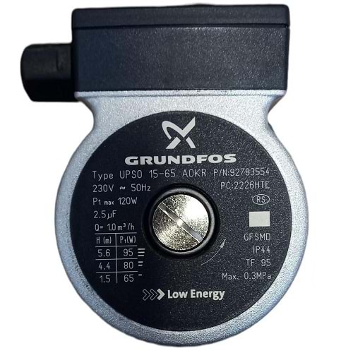 GRUNDFOS SİRK. POMPASI UPS 15-65 AOKR P1 max 120W 3 DEVİR KLEMENS
