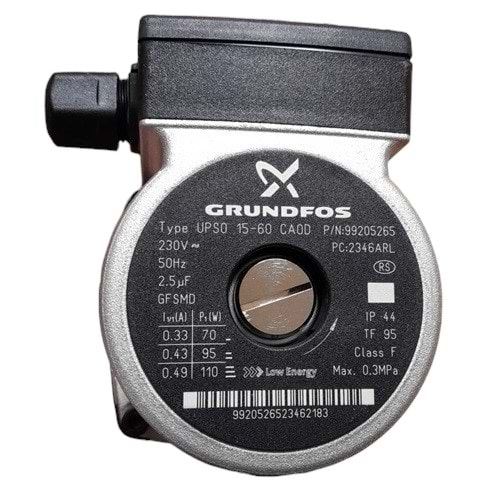 SİRKÜLASYON POMPASI GRUNDFOS UPS 15-60 110W 3 DEVİR KLEMENS