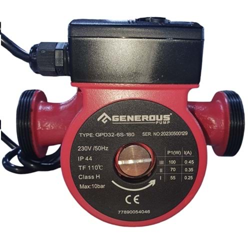 SİRKÜLASYON POMPASI GENEROUS GPD32-6S 180MM 100W 6,2M-Q4-2