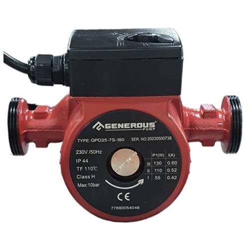 SİRKÜLASYON POMPASI GENEROUS GPD25-7S 180MM 130W 6,50M-Q4-1 1/2