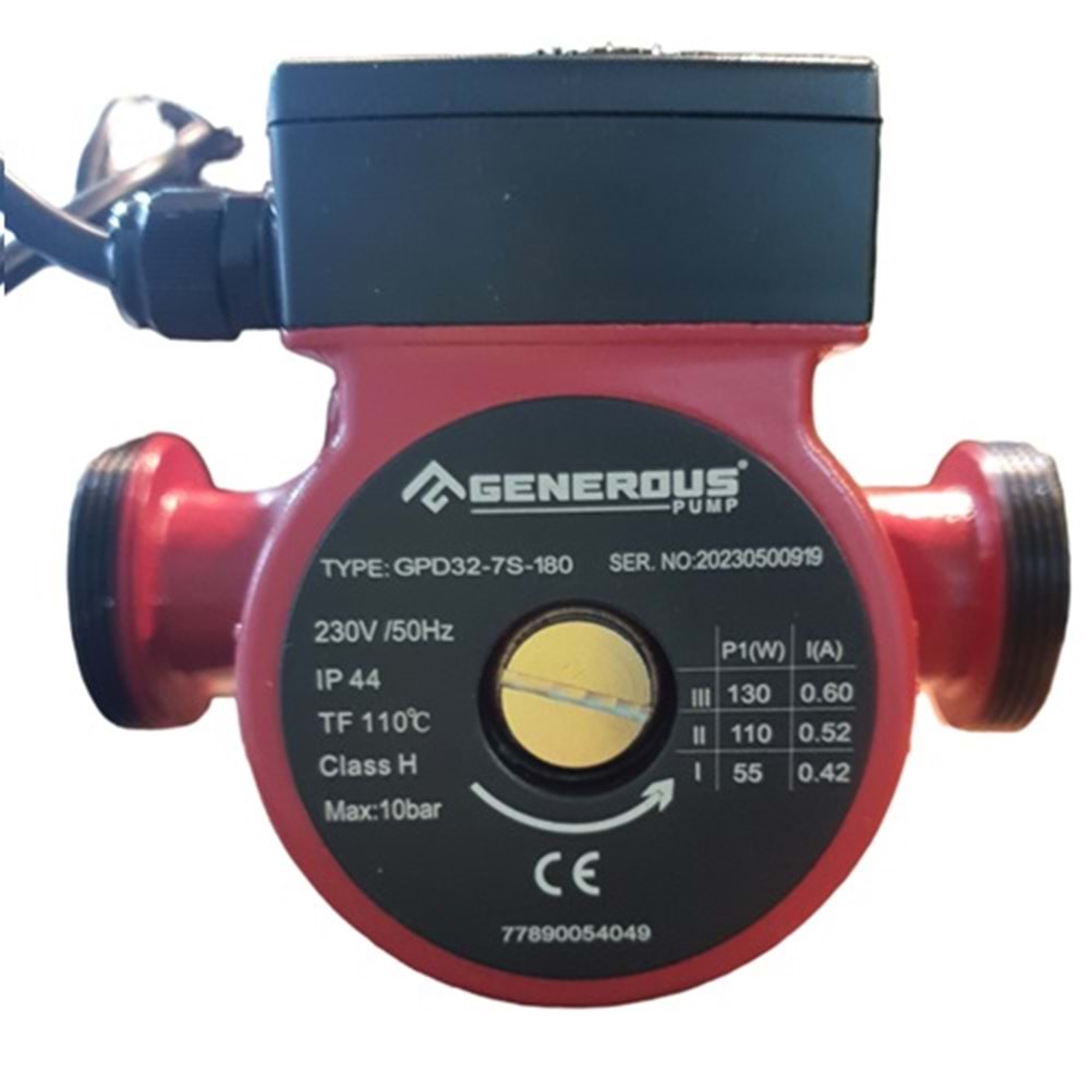 SİRKÜLASYON POMPASI GENEROUS GPD32-7S 180MM 130W 6,5M, Q4,5, 2