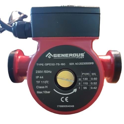 SİRKÜLASYON POMPASI GENEROUS GPD32-7S 180MM 130W 6,5M, Q4,5, 2