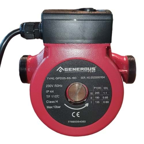 SİRKÜLASYON POMPASI GENEROUS GPD25-8S 180MM 245W 8M-Q6-1 1/2