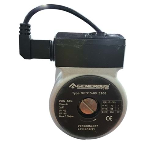 SİRKÜLASYON POMPASI GENEROUS 110W GPD 15-60 Z108 GRUNDFOS UYUMLU