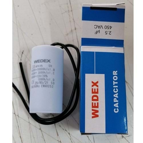 SİRKÜLASYON POMPASI KONDANSATÖR 2,5 MUF 450VAC WILO GRUNDFOS KAPASİTÖR