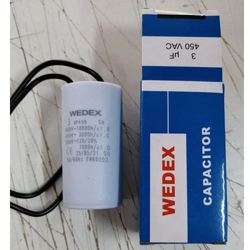 SİRKÜLASYON POMPASI KONDANSATÖR 3 MUF 450VAC WILO GRUNDFOS KAPASİTÖR